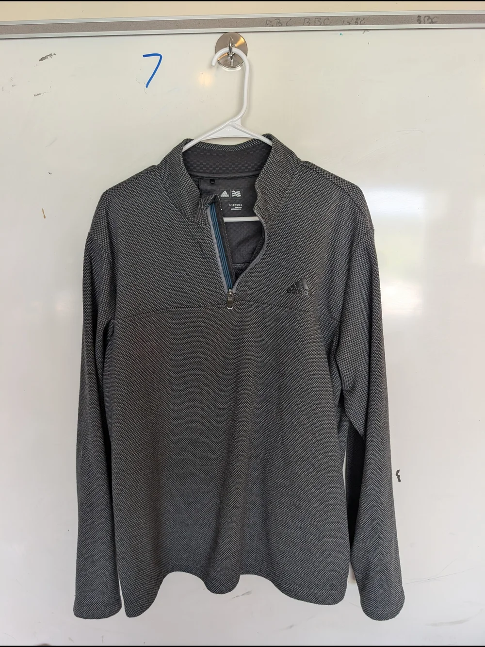adidas Men’s Gray Quarter-Zip Performance Pullover